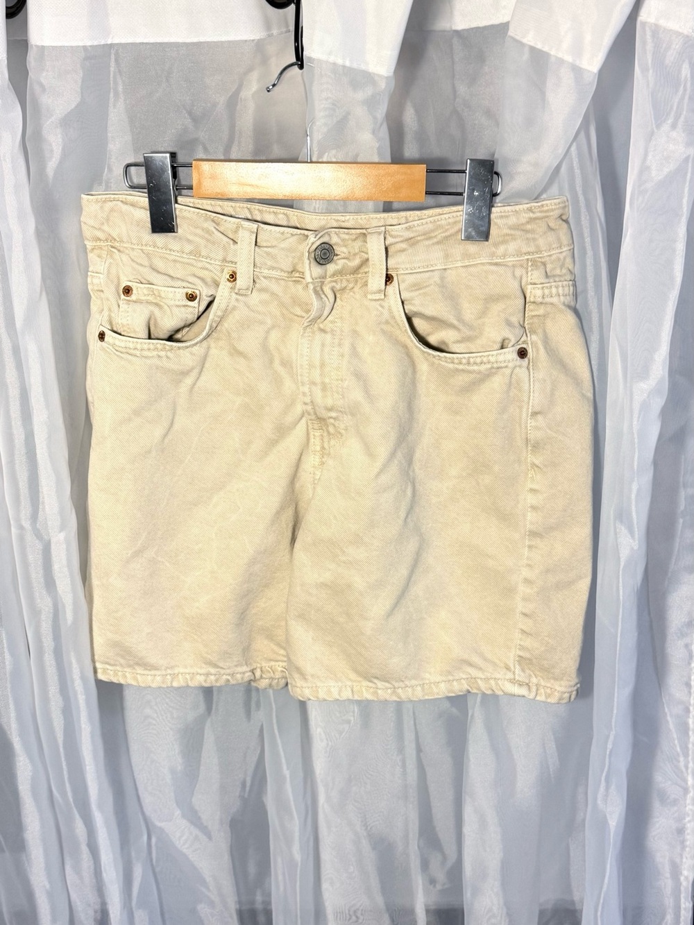 Zara Beige/Tan Men's Denim Shorts